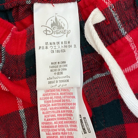 Disney Mickey red plaid Christmas pajama pants size medium - Picture 5 of 6
